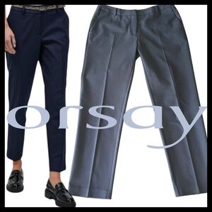 Orsay Navy Flat Front Tapered Leg Ankle Pant (10)